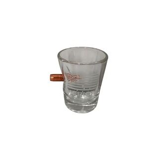 Handcrafted Shot Glass‎ Real Bullet Embedded USA Copper Trump American Freedom